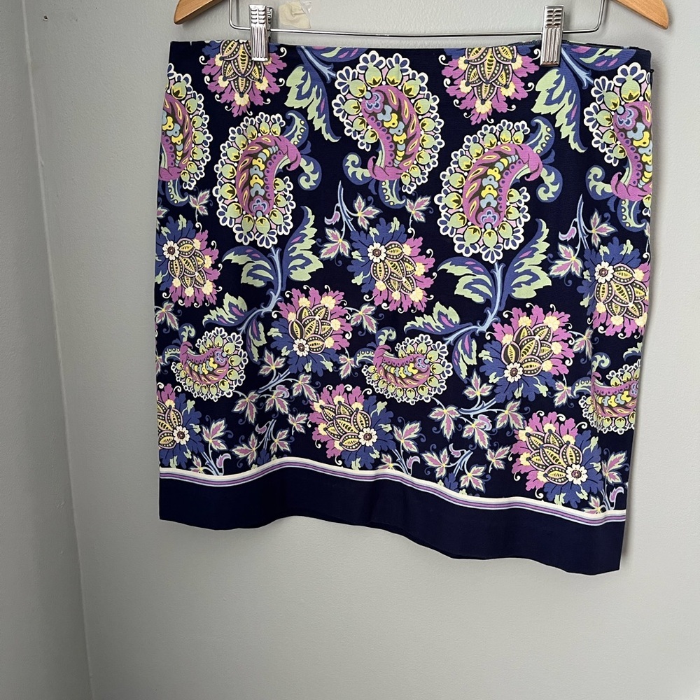 Talbots Blue Pink‎  Mini Pencil Skirt
